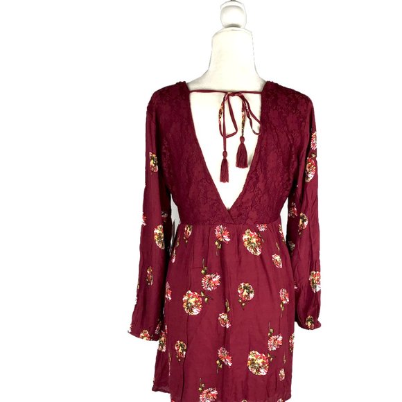 altar'd state Burgundy Floral Long Sleeve Dress - Picture 5 of 8